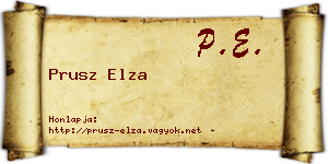 Prusz Elza névjegykártya